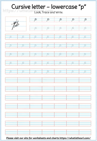 Lowercase Cursive Letter p worksheet preview Lowercase Cursive Letter p worksheet preview