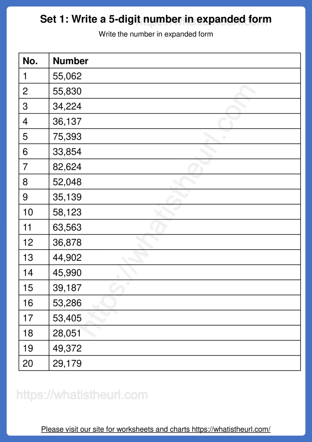 Write numbers in expanded form - Exercise 1 worksheet preview Write numbers in expanded form - Exercise 1 worksheet preview