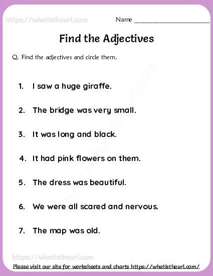 Find and circle the adjectives-exercise 3 worksheet preview Find and circle the adjectives-exercise 3 worksheet preview