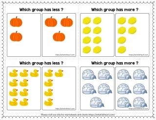 More or Less Flashcards worksheet preview More or Less Flashcards worksheet preview