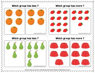 More or Less Flashcards worksheet preview More or Less Flashcards worksheet preview