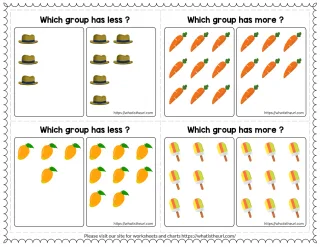 More or Less Flashcards worksheet preview More or Less Flashcards worksheet preview