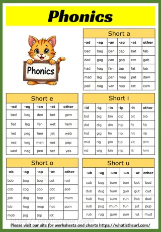 Phonics Chart worksheet preview
