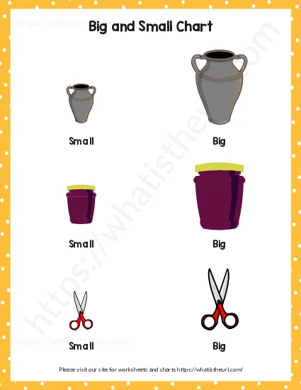 Printable – Finding Big and Small Objects worksheet preview