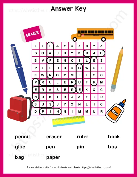 School Word Search Puzzle worksheet preview