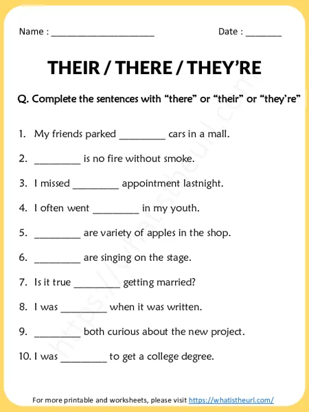 There, Their and they're worksheet worksheet preview There, Their and they're worksheet worksheet preview