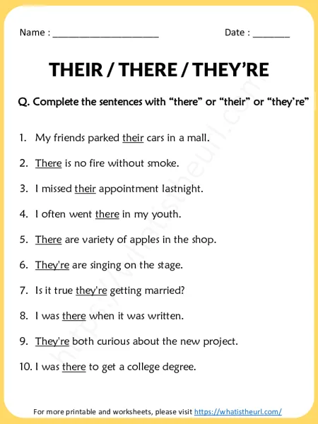 There, Their and they're worksheet worksheet preview There, Their and they're worksheet worksheet preview