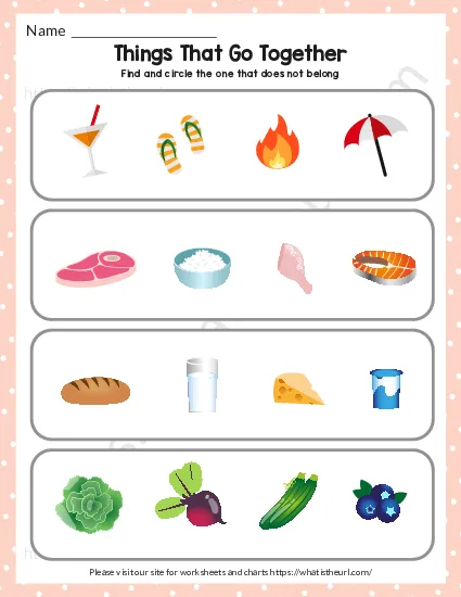 Things That Go Together Worksheet – Exercise 5 worksheet preview