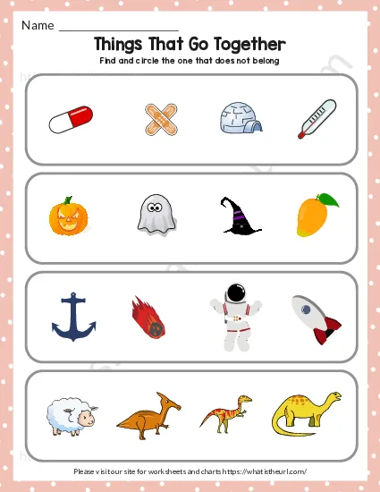 Things That Go Together Worksheet – Exercise 5 worksheet preview