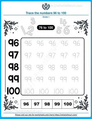 Tracing Numbers 1-100 preview Tracing Numbers 1-100 preview