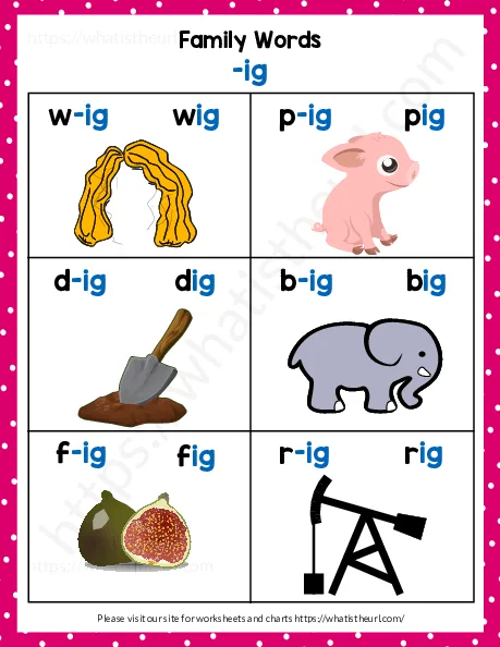 Word Family Worksheets and Posters worksheet preview