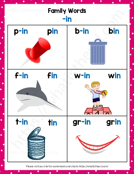 Word Family Worksheets and Posters worksheet preview