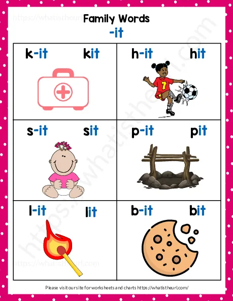 Word Family Worksheets and Posters worksheet preview