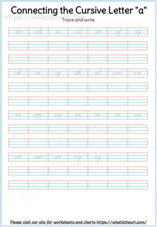 Connecting Cursive Letters worksheet preview Connecting Cursive Letters worksheet preview