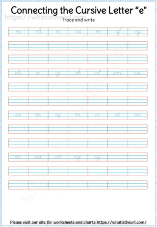 Connecting Cursive Letters worksheet preview Connecting Cursive Letters worksheet preview