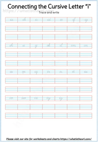 Connecting Cursive Letters worksheet preview Connecting Cursive Letters worksheet preview
