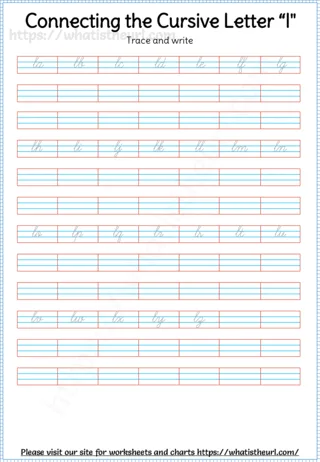 Connecting Cursive Letters worksheet preview Connecting Cursive Letters worksheet preview