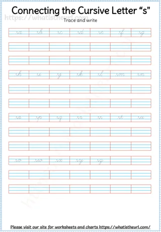 Connecting Cursive Letters worksheet preview Connecting Cursive Letters worksheet preview