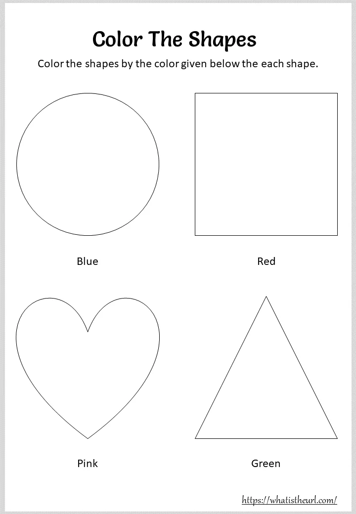 Color the Shapes Worksheets for Kindergarten worksheet preview Color the Shapes Worksheets for Kindergarten worksheet preview