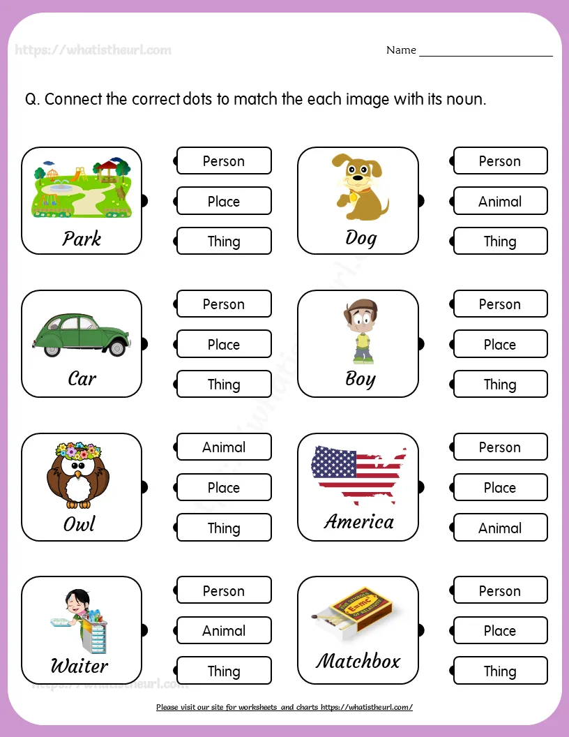 Common Nouns Match Worksheet For Grade 1 worksheet preview Common Nouns Match Worksheet For Grade 1 worksheet preview