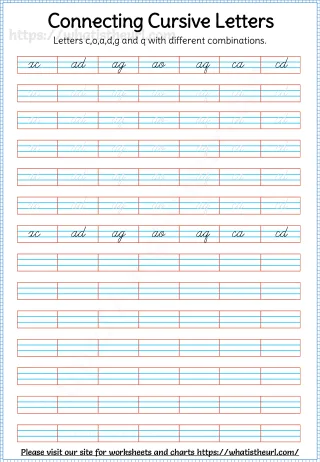 Connecting Cursive Letters worksheet preview Connecting Cursive Letters worksheet preview