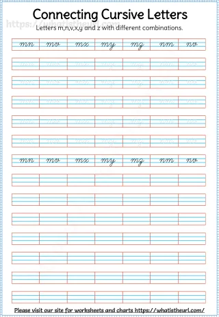 Connecting Cursive Letters worksheet preview Connecting Cursive Letters worksheet preview