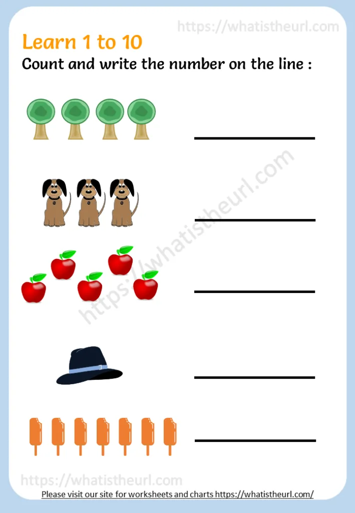 Count and Write Numbers - Grade 1 Maths worksheet preview Count and Write Numbers - Grade 1 Maths worksheet preview