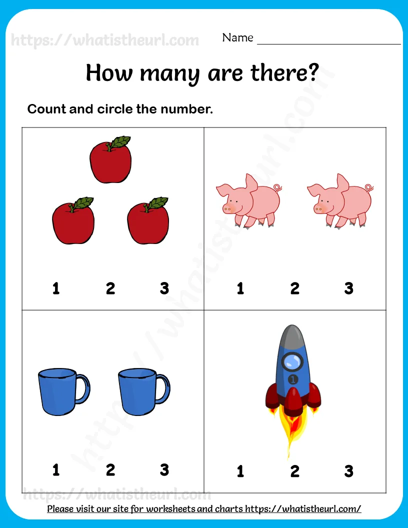 Learning to Count ( 1 to 3 ) Worksheets For Pre-Kindergarten worksheet preview Learning to Count ( 1 to 3 ) Worksheets For Pre-Kindergarten worksheet preview