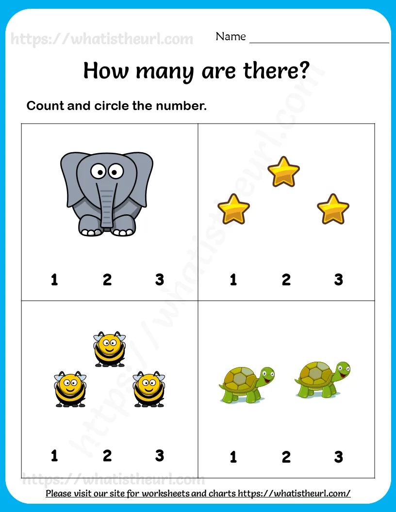 Learning to Count ( 1 to 3 ) Worksheets For Pre-Kindergarten worksheet preview Learning to Count ( 1 to 3 ) Worksheets For Pre-Kindergarten worksheet preview