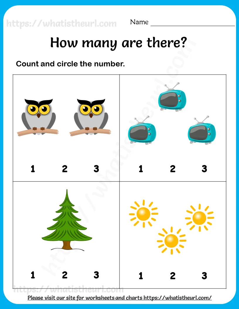Learning to Count ( 1 to 3 ) Worksheets For Pre-Kindergarten worksheet preview Learning to Count ( 1 to 3 ) Worksheets For Pre-Kindergarten worksheet preview