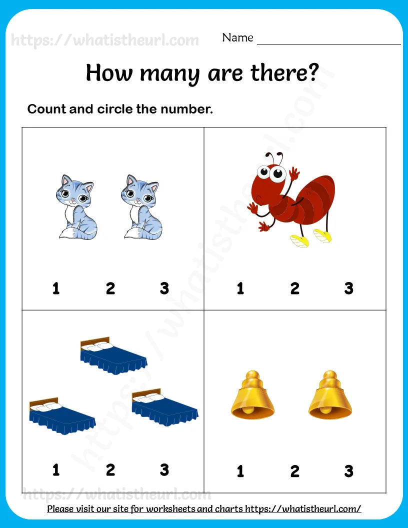 Learning to Count ( 1 to 3 ) Worksheets For Pre-Kindergarten worksheet preview Learning to Count ( 1 to 3 ) Worksheets For Pre-Kindergarten worksheet preview