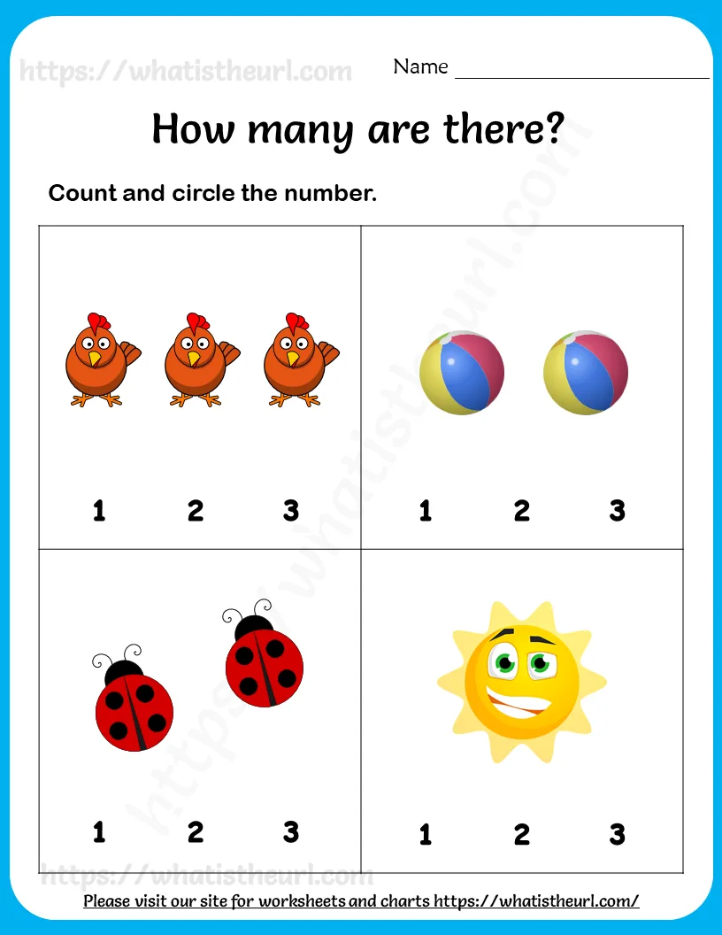 Learning to Count ( 1 to 3 ) Worksheets For Pre-Kindergarten worksheet preview Learning to Count ( 1 to 3 ) Worksheets For Pre-Kindergarten worksheet preview