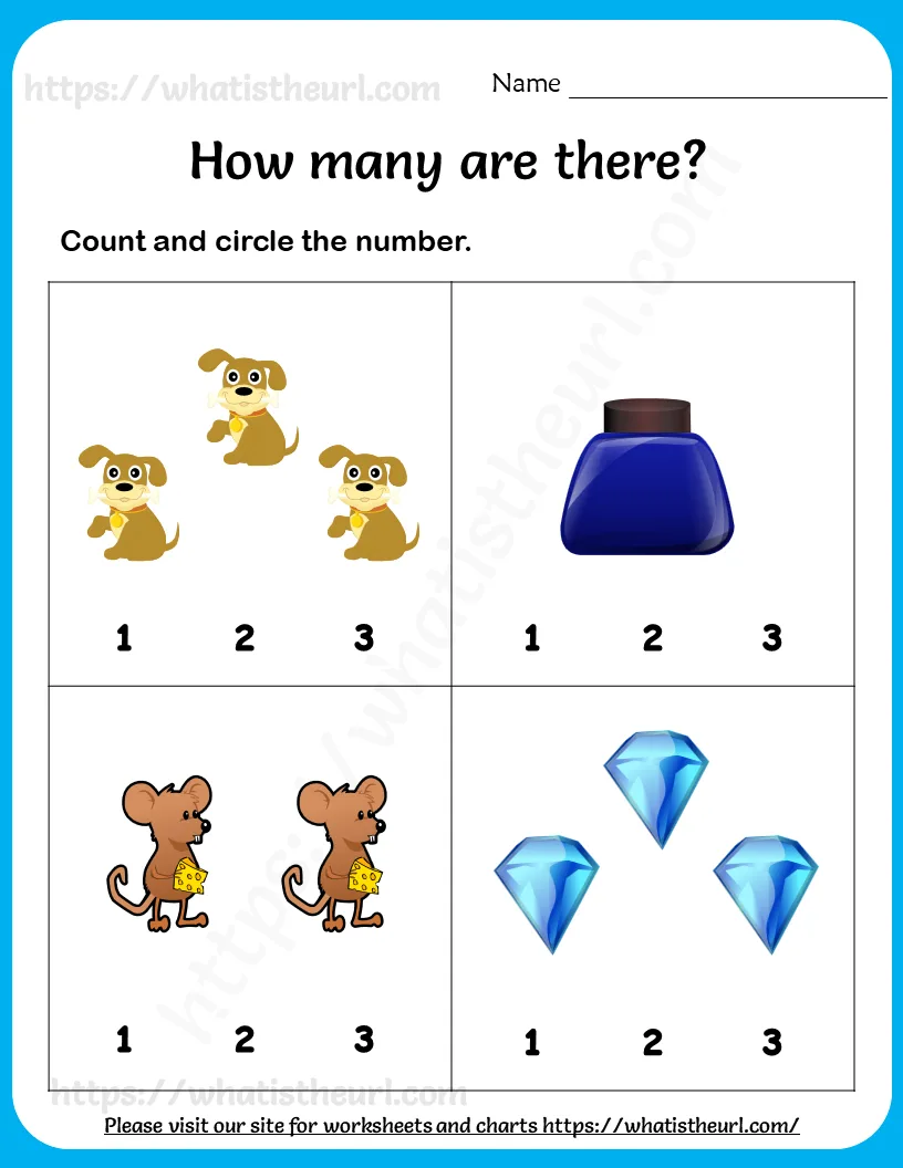 Learning to Count ( 1 to 3 ) Worksheets For Pre-Kindergarten worksheet preview Learning to Count ( 1 to 3 ) Worksheets For Pre-Kindergarten worksheet preview