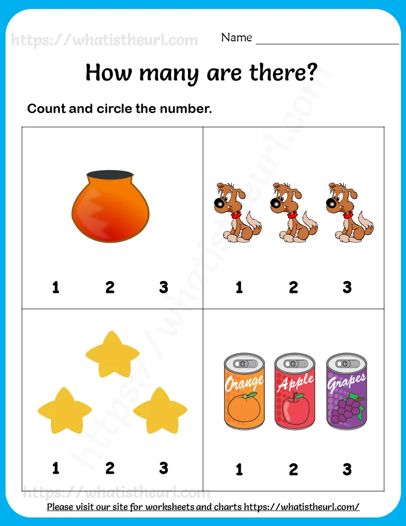 Learning to Count ( 1 to 3 ) Worksheets For Pre-Kindergarten worksheet preview Learning to Count ( 1 to 3 ) Worksheets For Pre-Kindergarten worksheet preview
