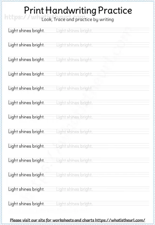 Print Handwriting Practice with 100 Sentences worksheet preview
