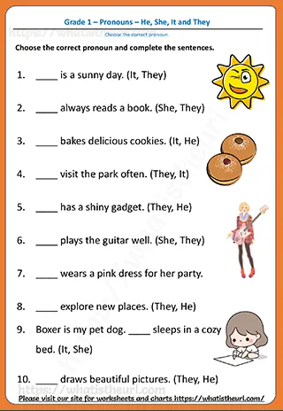 Choosing Pronouns worksheet preview Choosing Pronouns worksheet preview