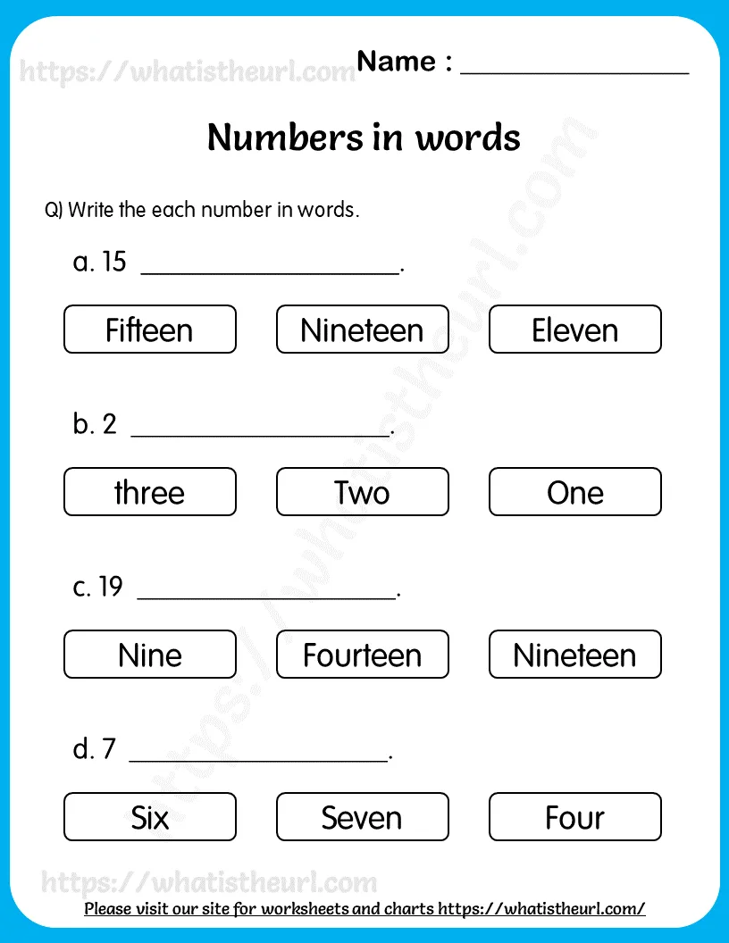 Write the Number in Words Worksheet for Grade 1 worksheet preview Write the Number in Words Worksheet for Grade 1 worksheet preview