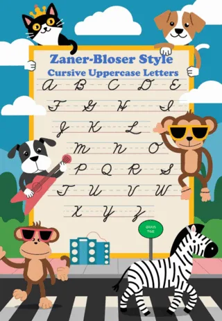 Zaner-Bloser Style Cursive Uppercase Letters worksheet preview Zaner-Bloser Style Cursive Uppercase Letters worksheet preview