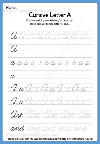 Cursive Alphabet worksheet preview