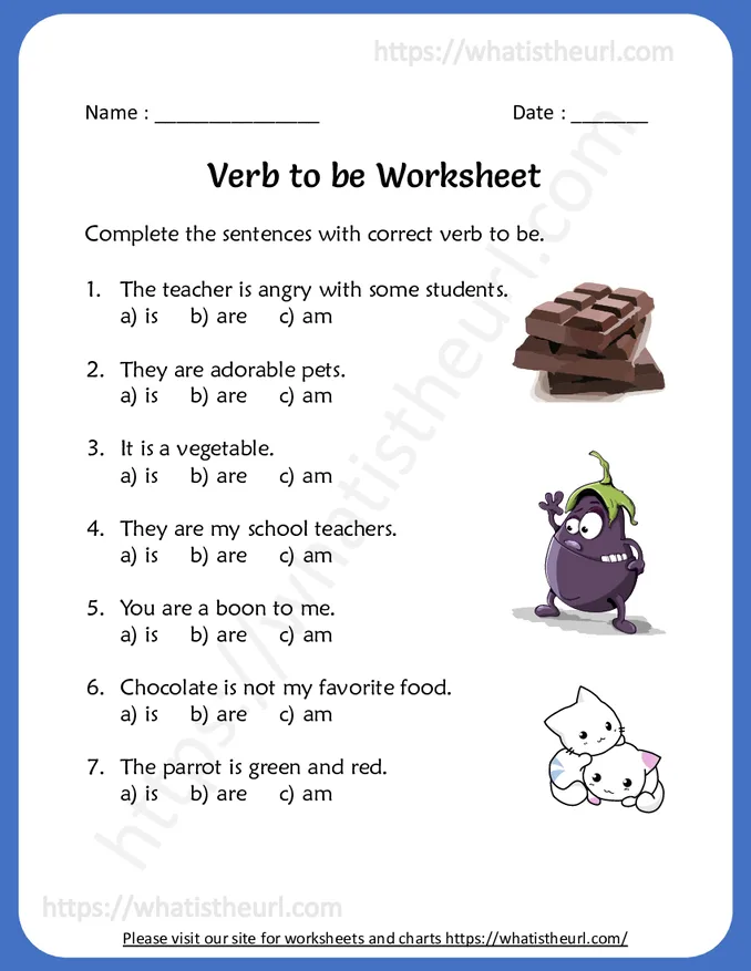 Verb to be exercises for beginners - with answer key