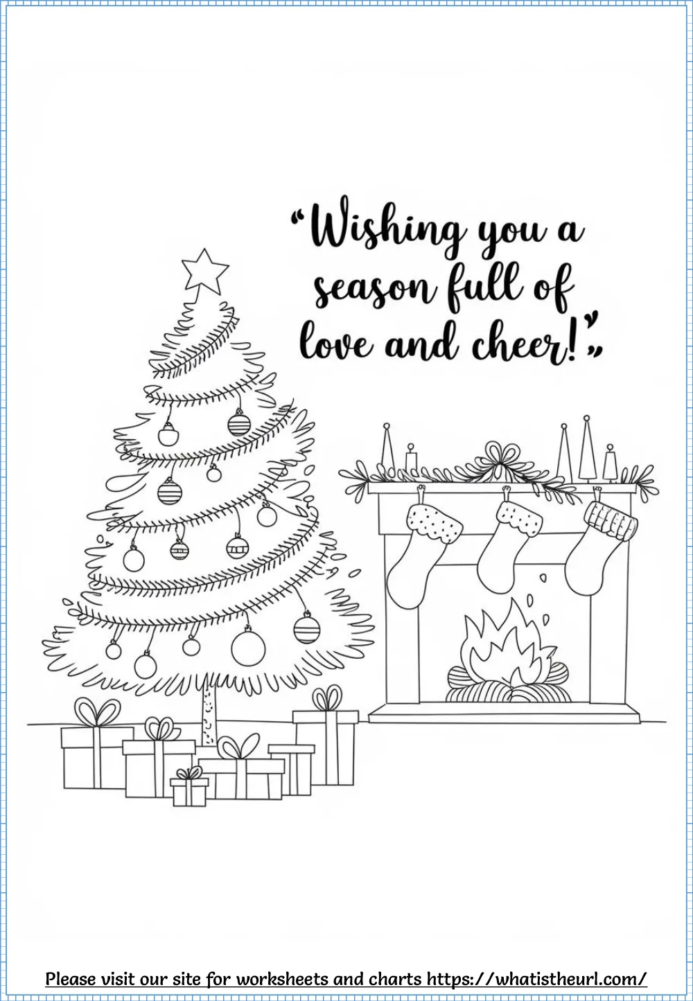 christmas quotes coloring page - 4 - hand lettered christmas saying to colour