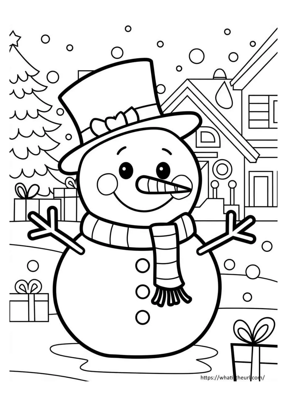 free christmas coloring page for kids - page 13 - simple outline picture to colour