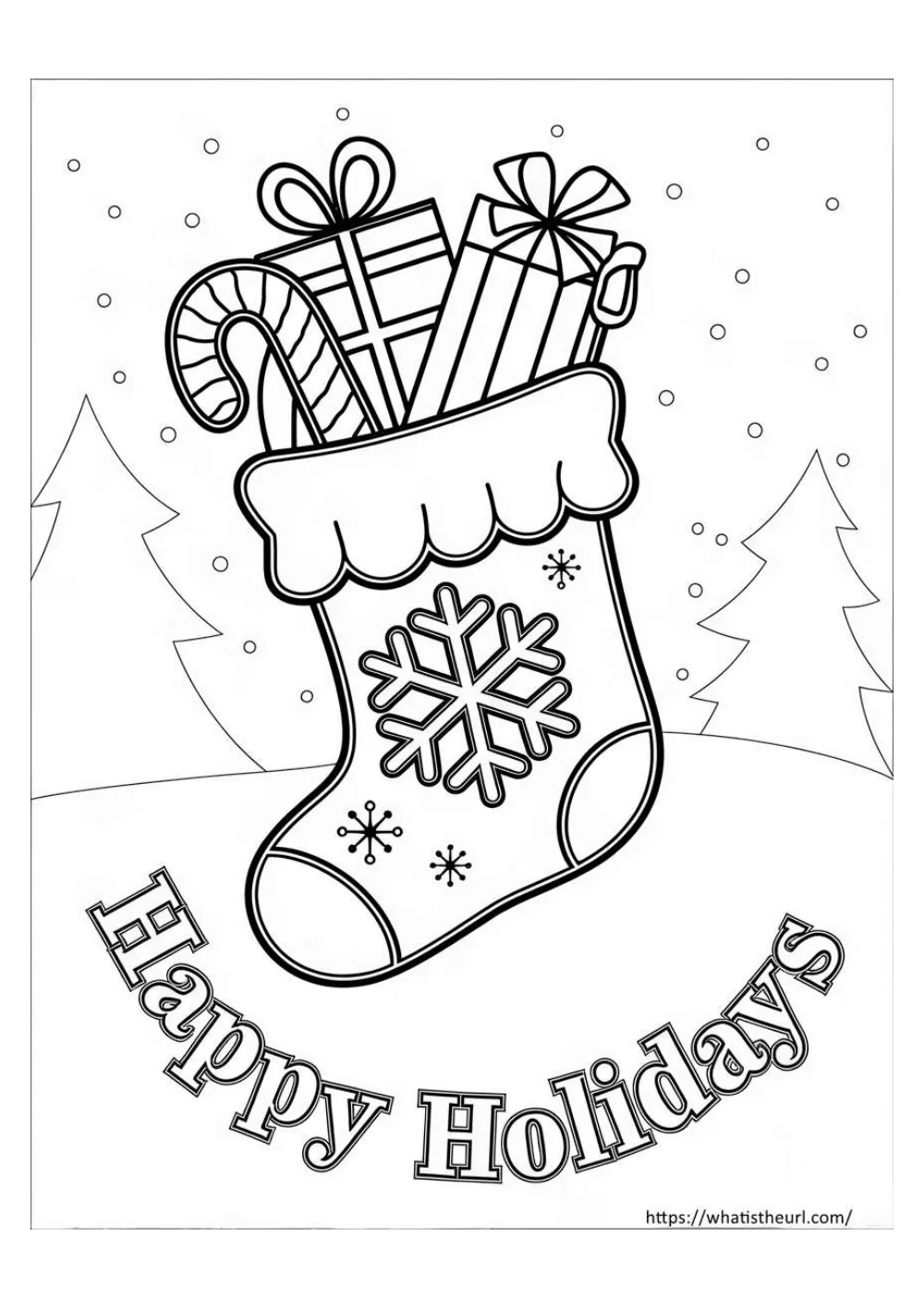 free christmas coloring page for kids - page 26 - simple outline picture to colour