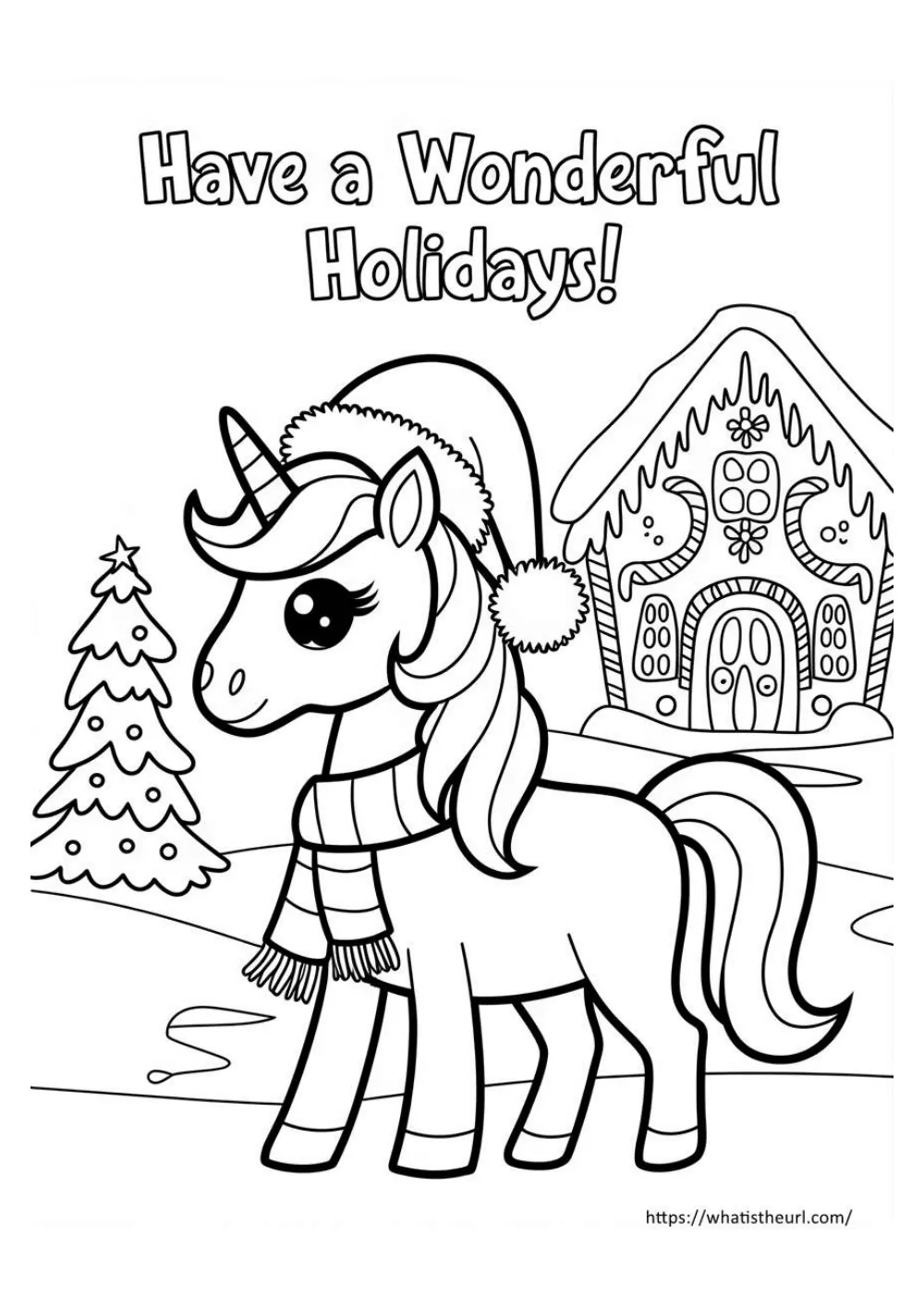 free christmas coloring page for kids - page 28 - simple outline picture to colour