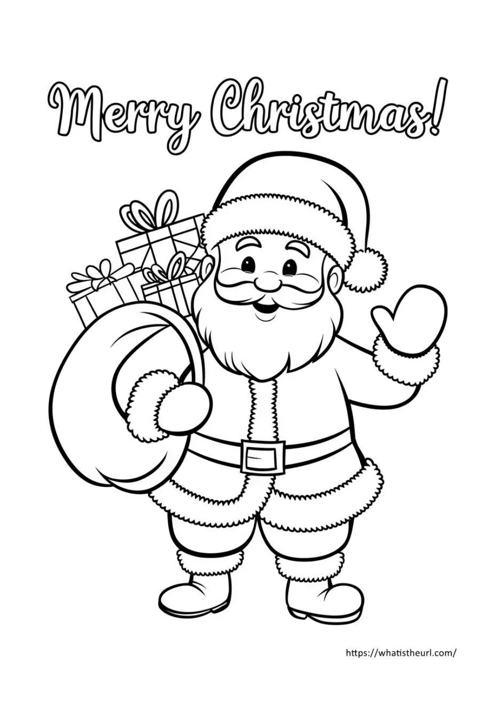 free christmas coloring page for kids - page 3 - simple outline picture to colour