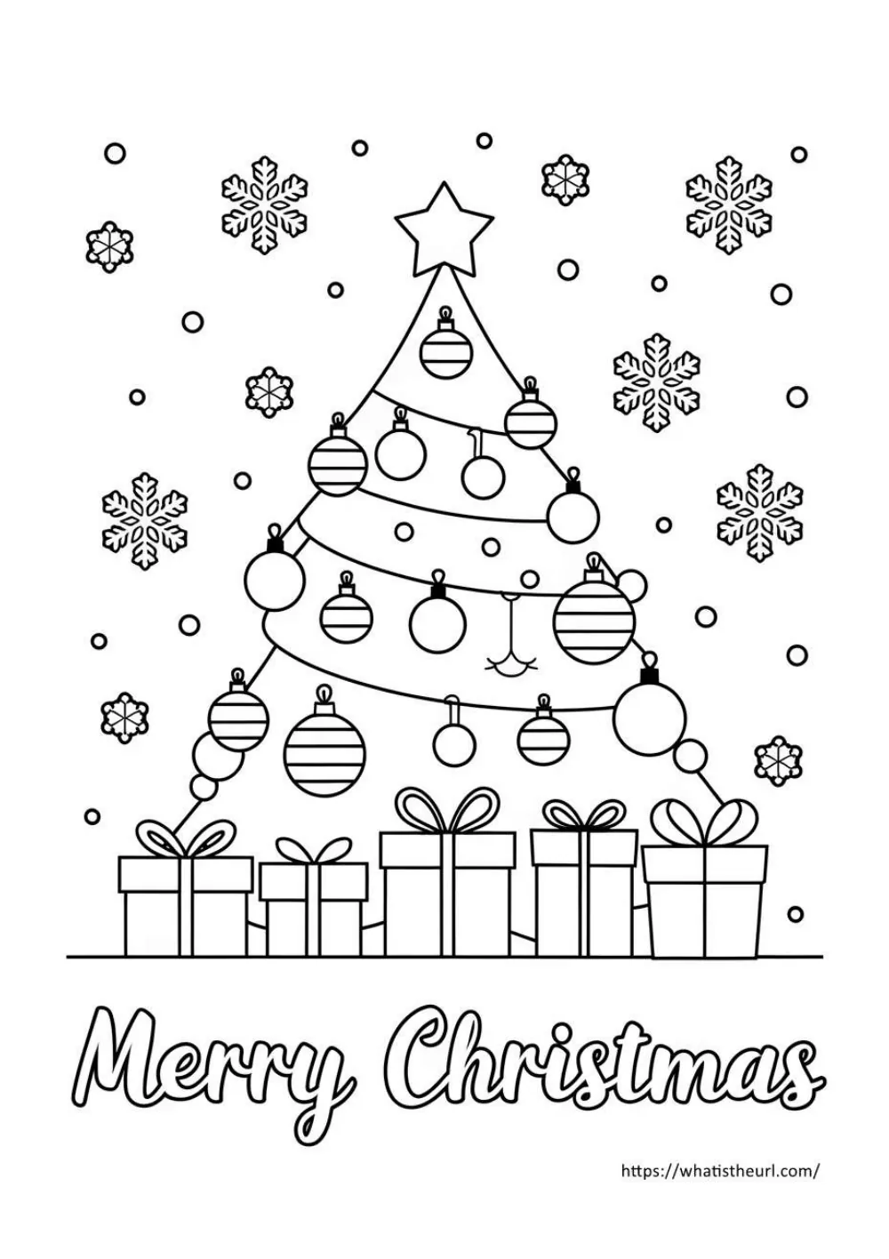 free christmas coloring page for kids - page 30 - simple outline picture to colour
