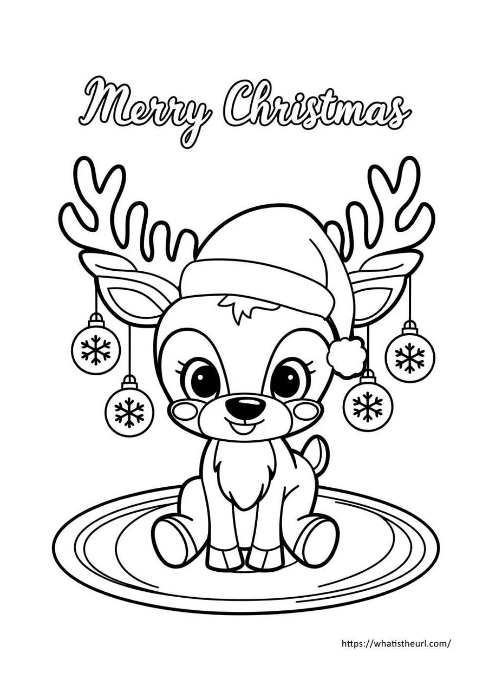 free christmas coloring page for kids - page 7 - simple outline picture to colour
