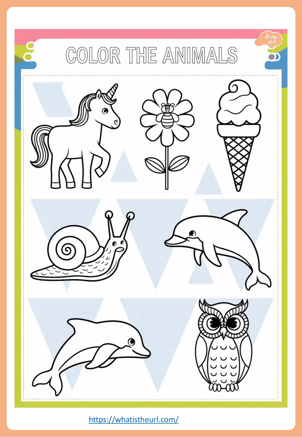 animal coloring page for kids - page 2 - simple outline animal to colour