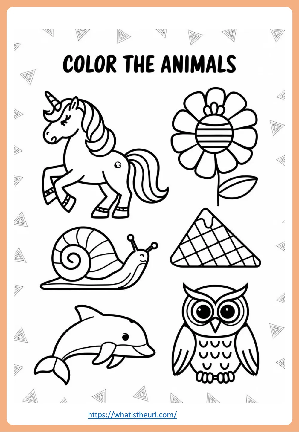 animal coloring page for kids - page 3 - simple outline animal to colour