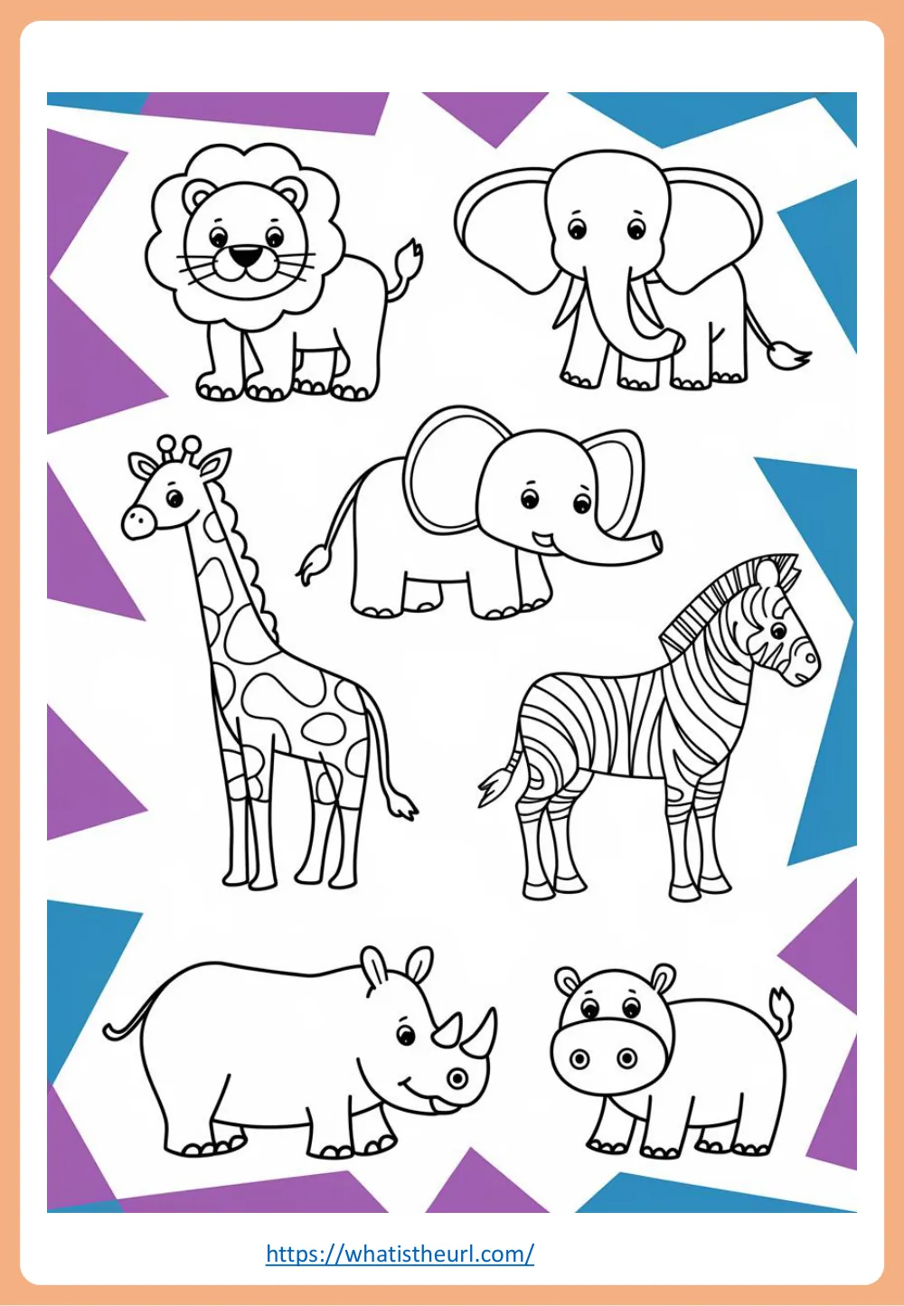 animal coloring page for kids - page 5 - simple outline animal to colour